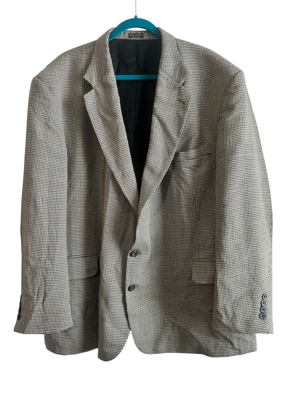 Oscar De La Renta Houndstooth Blazer Tweed Suit Jacket Men’s Size 56R